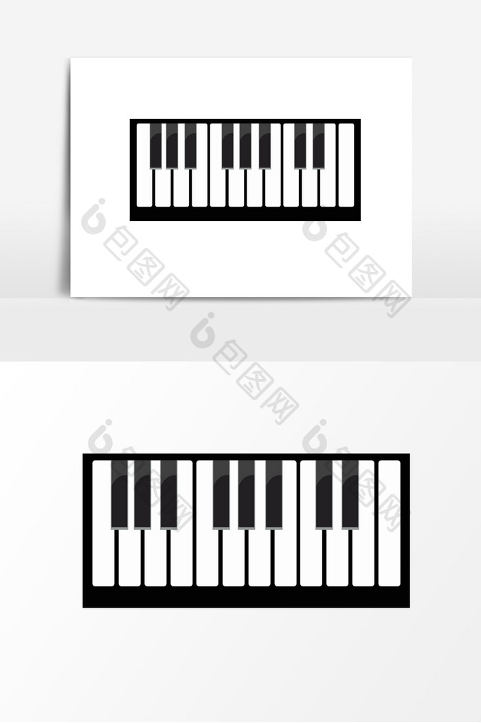 琴键键盘黑白元素