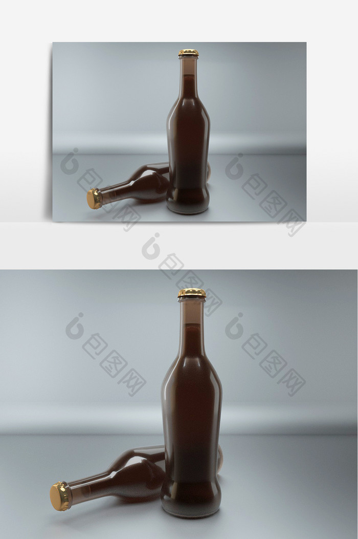 玻璃酒瓶包装样机