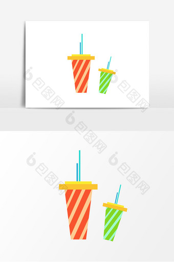 卡通果汁饮料装饰元素图片