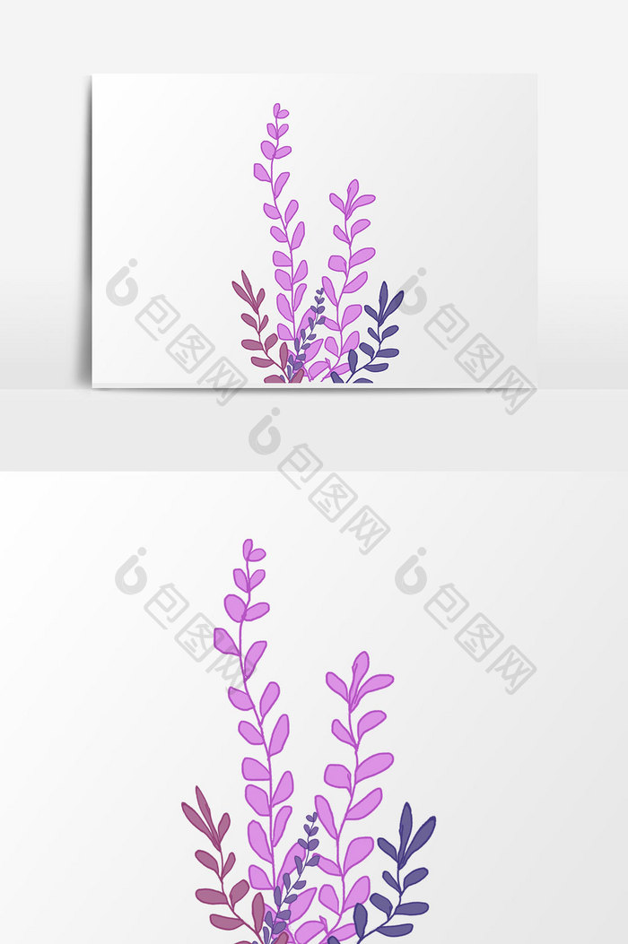 手绘卡通插画紫色花朵免抠