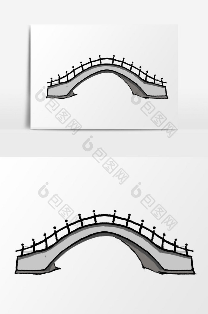 手绘卡通小清新插画鹊桥