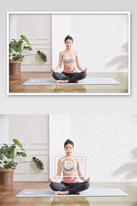 瑜伽健身普拉提女性简易坐瑜伽简易姿势图片