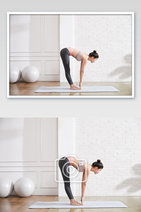 瑜伽健身普拉提女性铲斗式瑜伽姿势