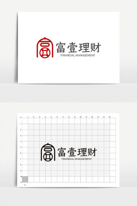 简约大气简约时尚金融理财logoVI模板