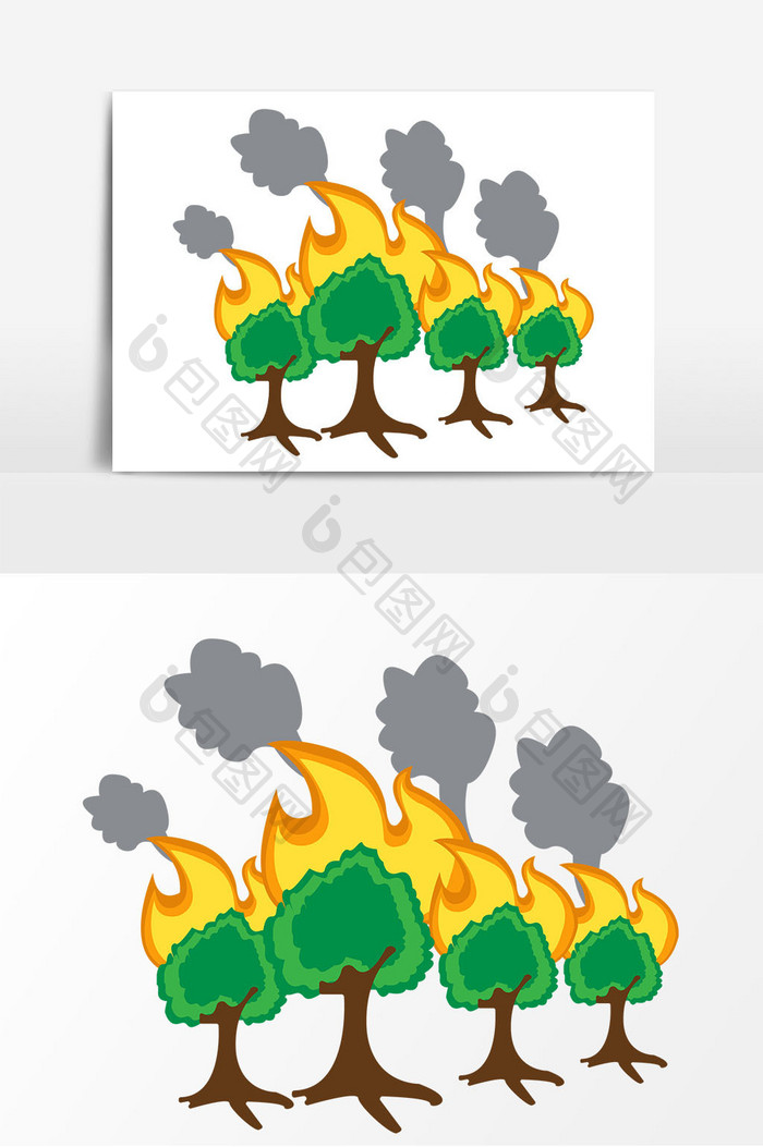 手绘森林防火矢量元素