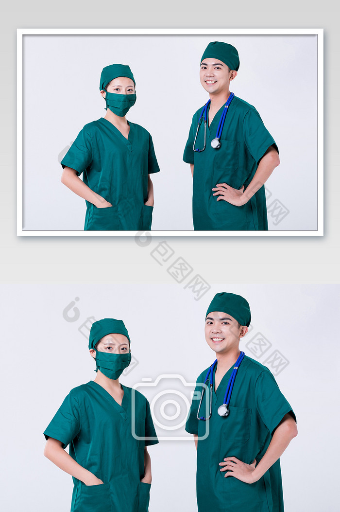 医生穿手术服职业形象摄影图图片图片
