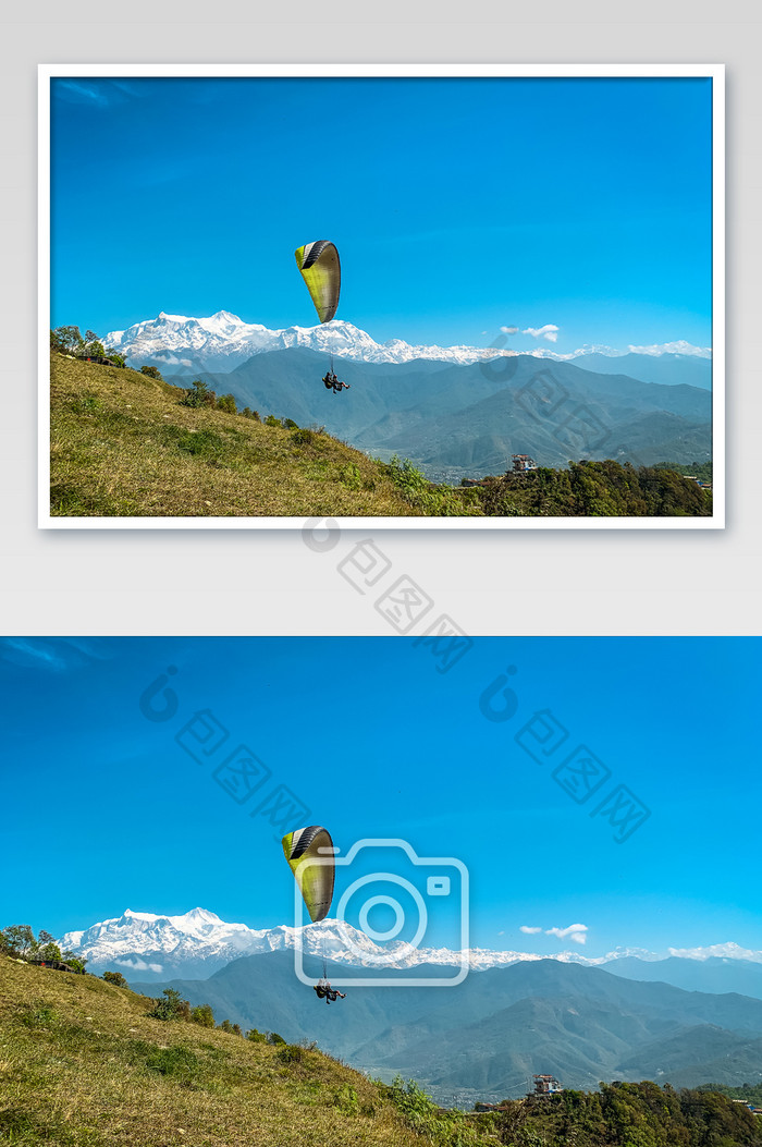 尼泊尔博克拉滑翔伞天堂摄影图片