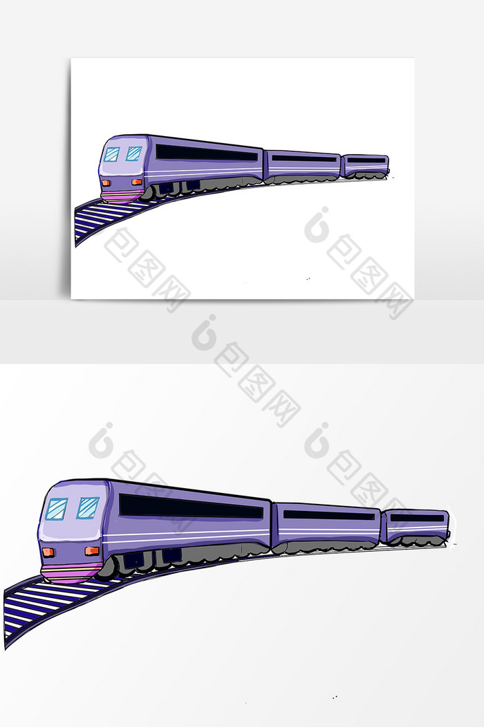 手绘小火车卡通元素
