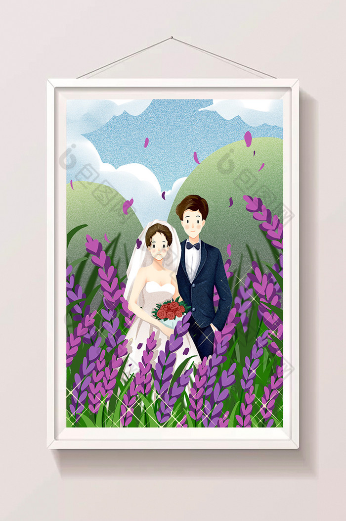 七夕情人节情侣约会表白在一起结婚浪漫插画图片图片