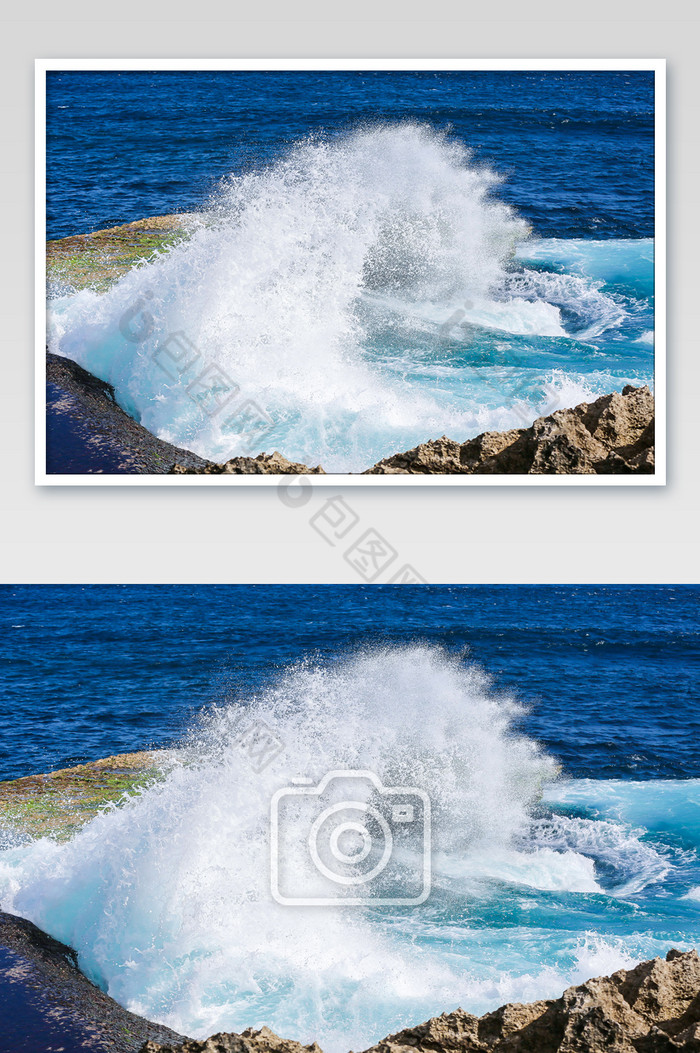 蓝色壮观印尼巴厘岛蓝梦岛海浪风光摄影图片图片