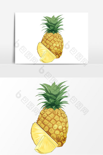 手绘菠萝卡通元素图片