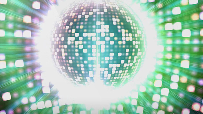 闪耀的球形展示大气dj音乐背景led大屏