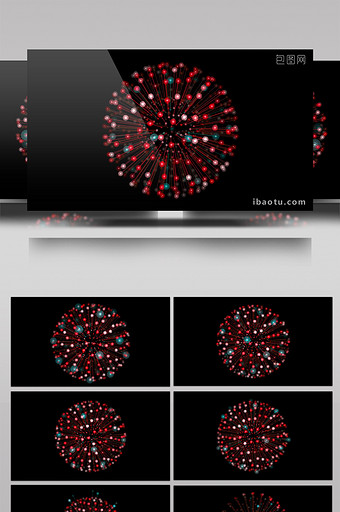 炫酷红色唯美大气粒子球形展示晚会科技背景图片