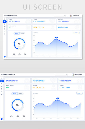 简约数据可视化管理后台UI图片