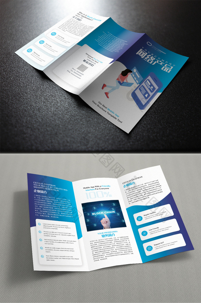 蓝色互联网科技网络产品企业画册封面
