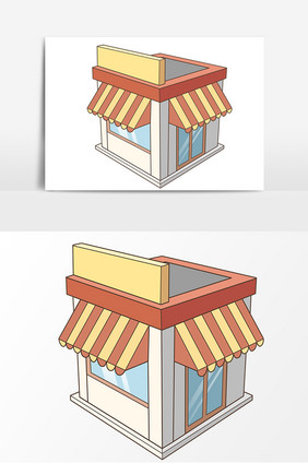 商店卡通建筑图案