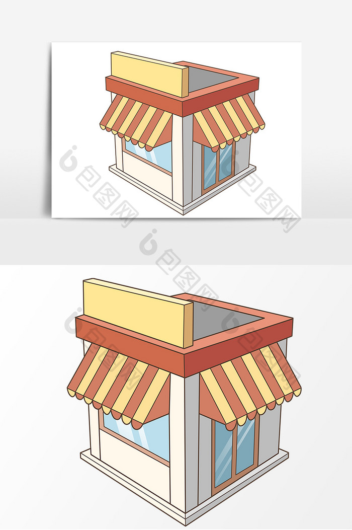 商店卡通建筑图案