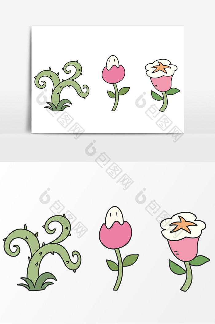植物卡通花朵图案
