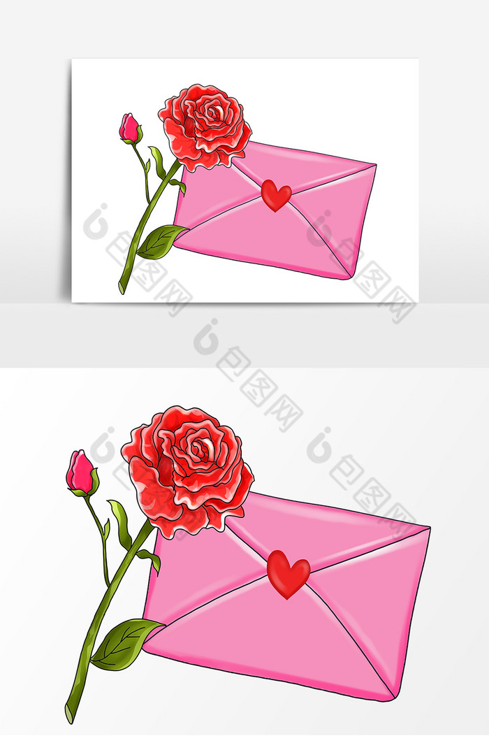 花朵玫瑰花信封图片