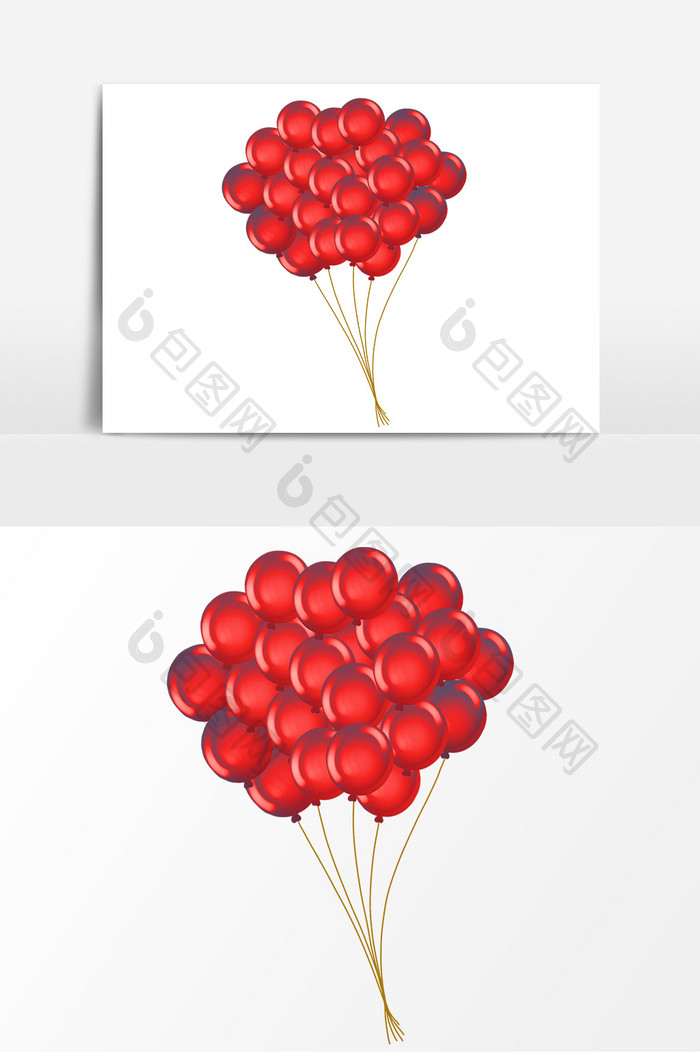 七夕节气球卡通形象元素