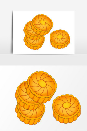 手绘卡通月饼图案