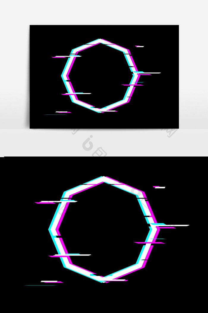 故障风多边形形状图案边框元素