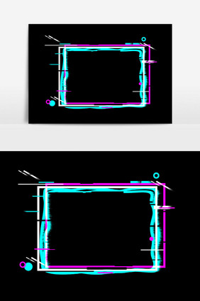 故障风矩形科技边框元素
