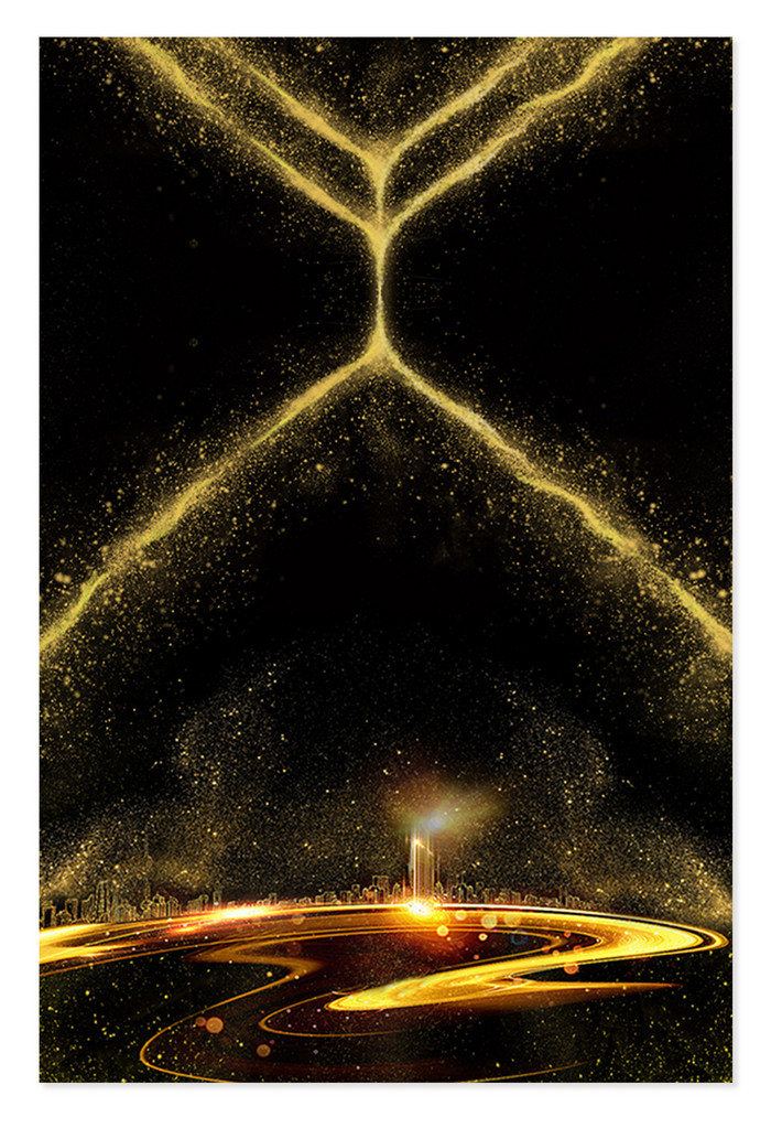 金色光线商务科技海报背景