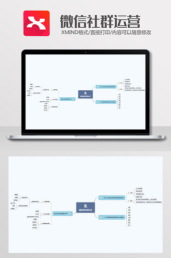 简约商务微信社群运营xmind模板图片