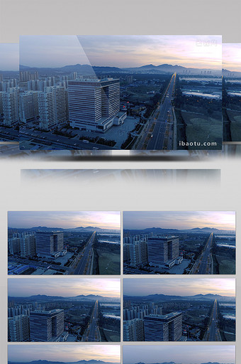 大气航拍开发区创业大厦夜景视频图片