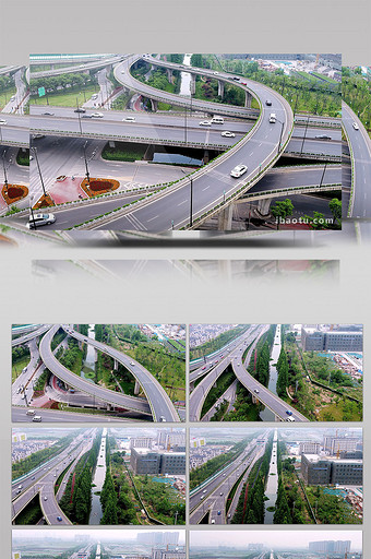 航拍大景立交桥道路交通建设中的城市图片