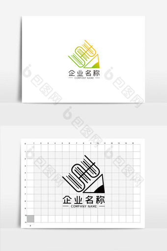 简约明亮书字教育行业LOGOVI模板图片