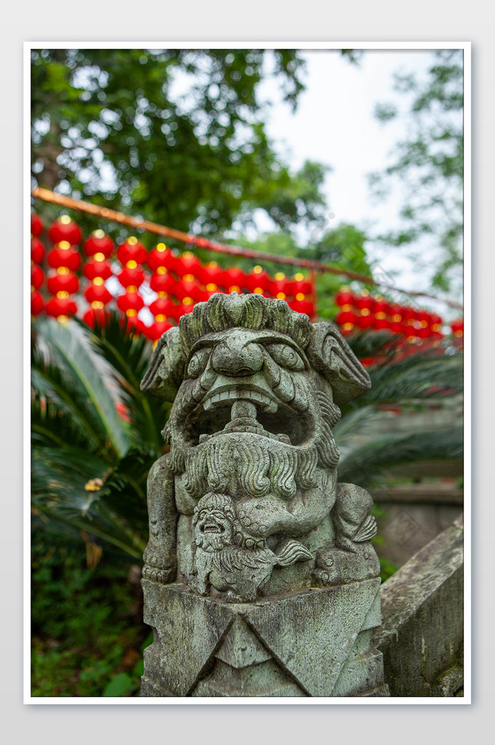 夏日休闲旅游中式石狮中国风古典图片图片