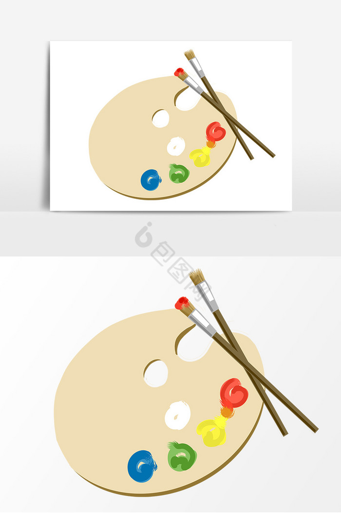 美术工具调色盘画笔