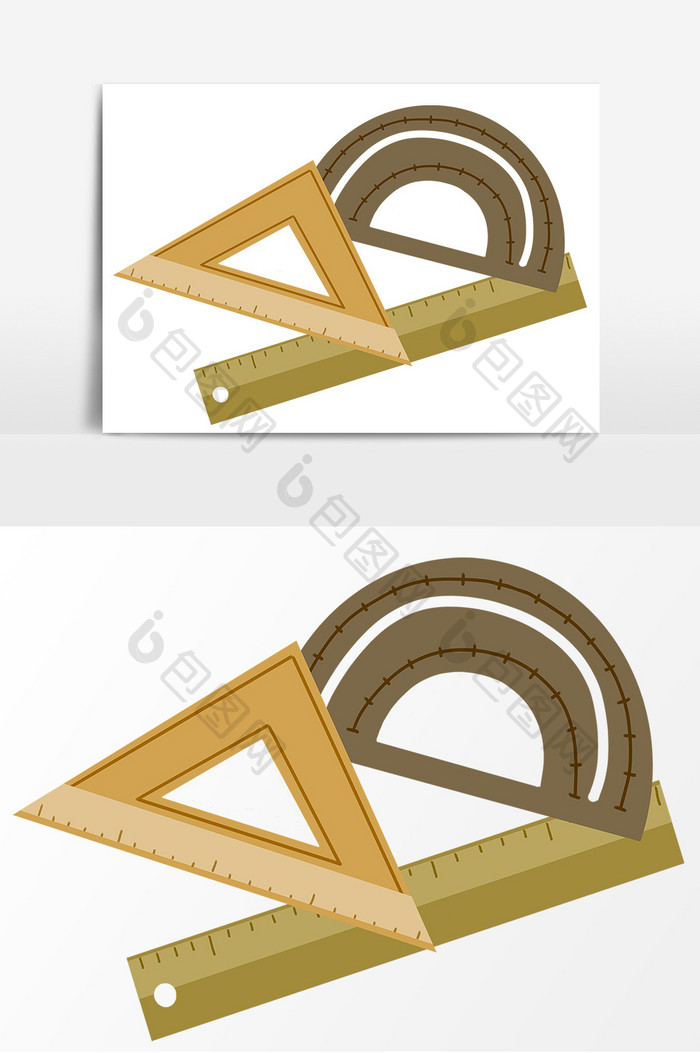 手绘数学三角板文具