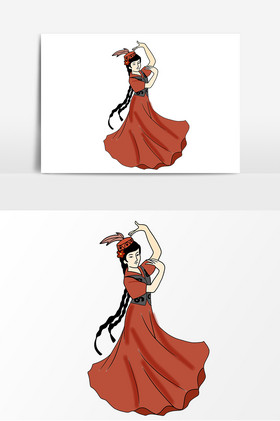 跳新疆舞的人物形象