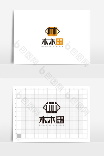 钢琴教室VI设计琴行logo标志图片