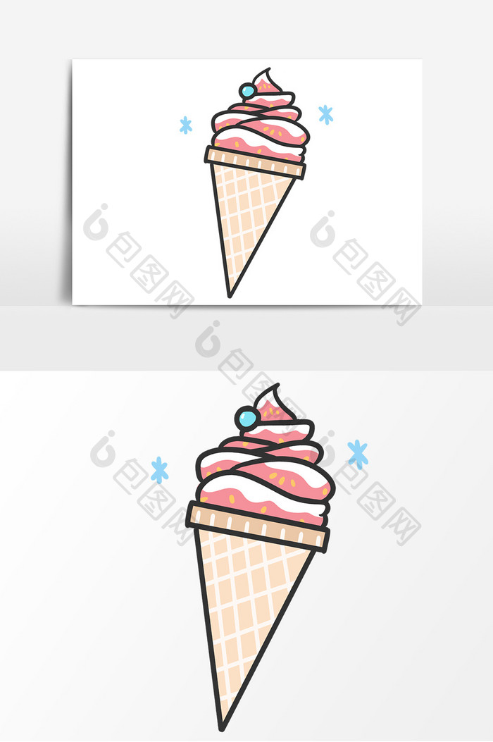 手绘卡通元素冰淇淋