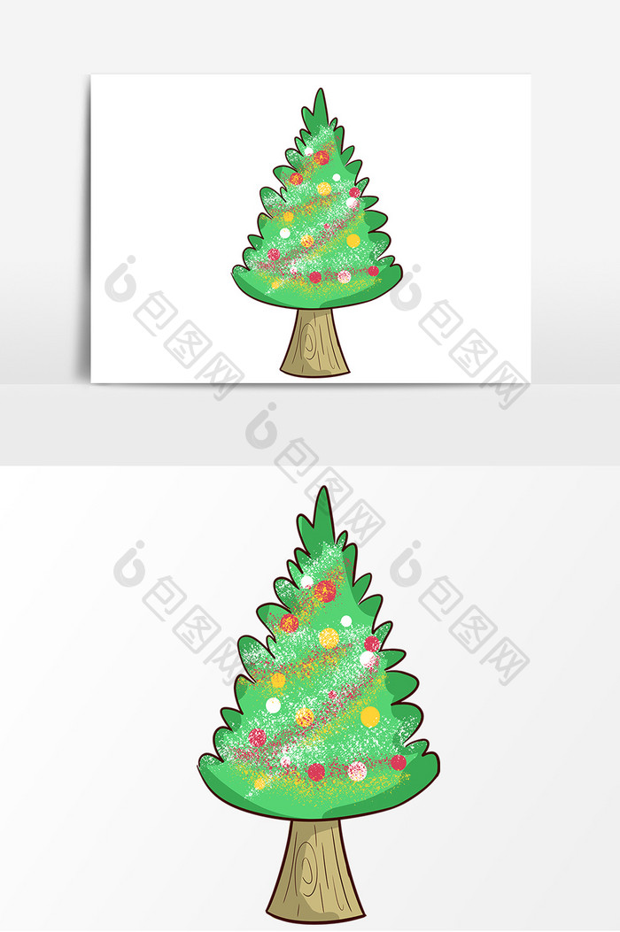 手账圣诞树植物卡通元素