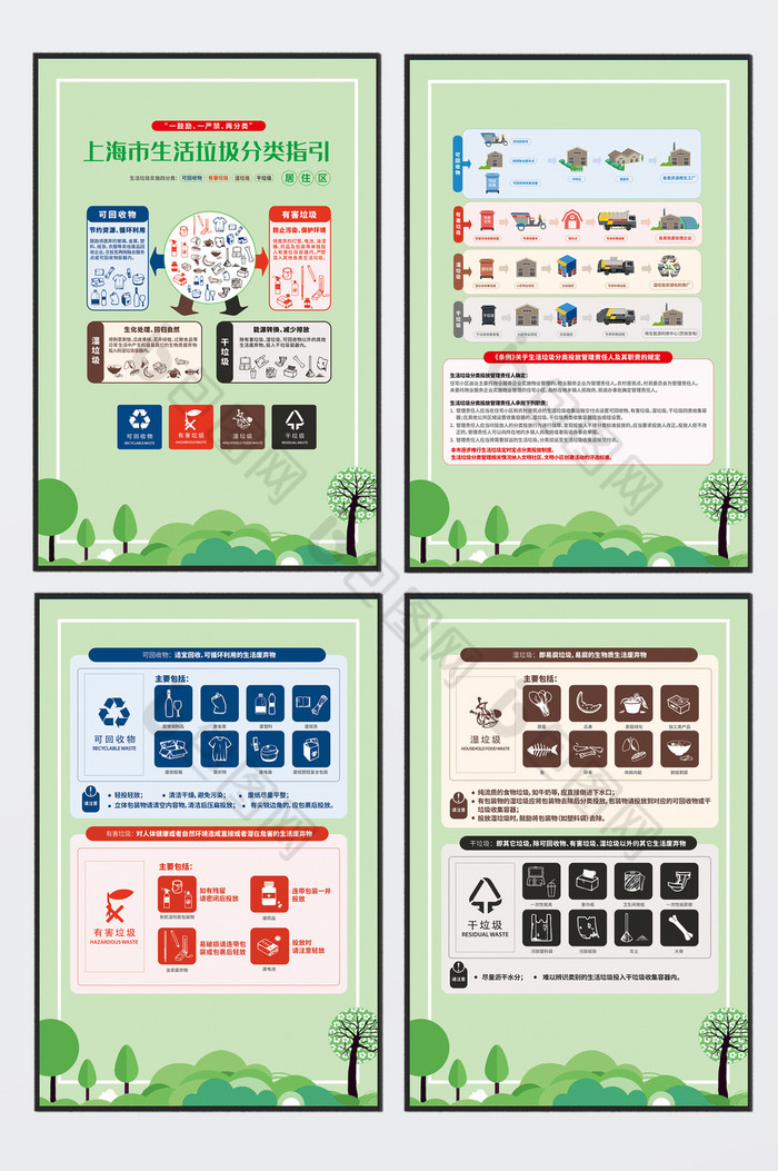 上海垃圾分类四件套图片图片