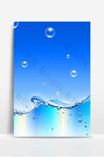 蓝色水珠波纹海面背景图片