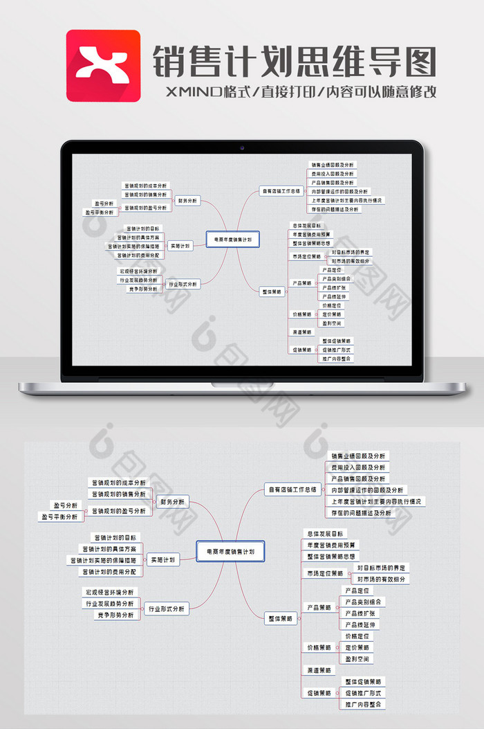 風銷售計劃思維導圖xmind模板素材免費下載,本次作品主題是word模板