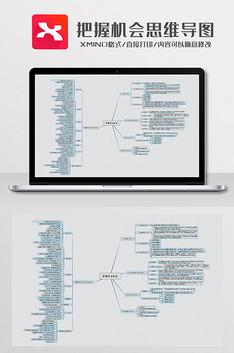 简约风把握机会思维导图XMind模板图片