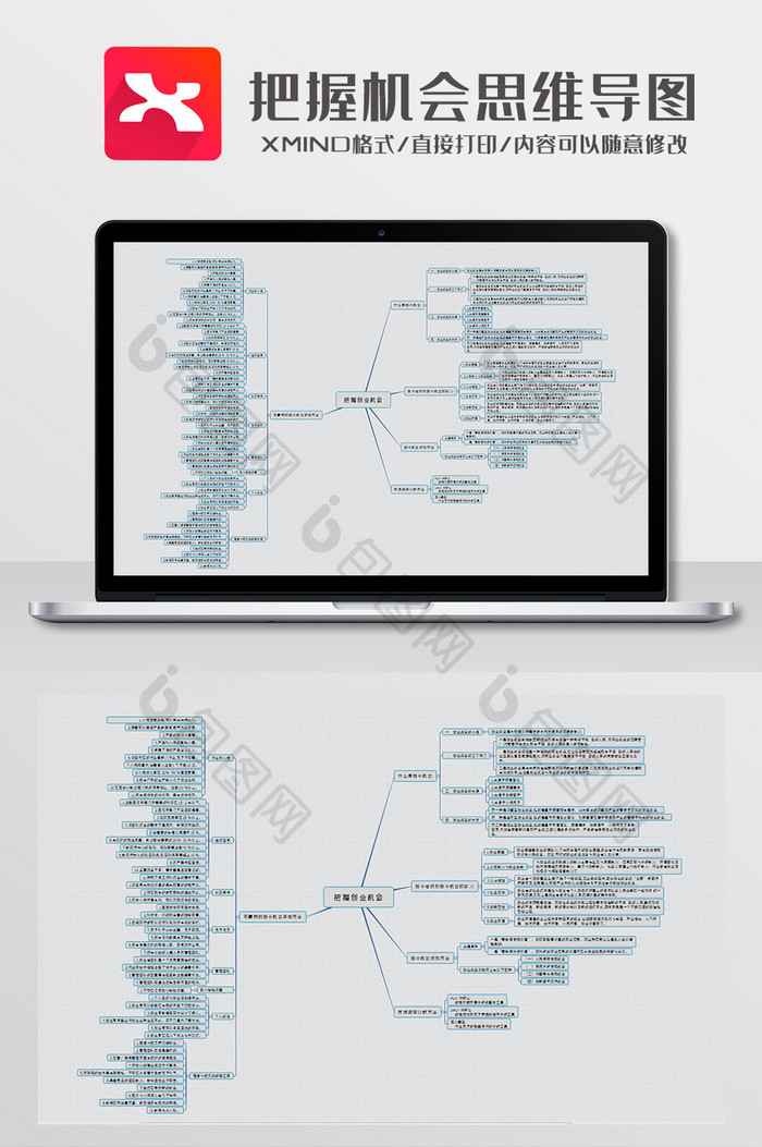 简约风把握机会思维导图XMind模板