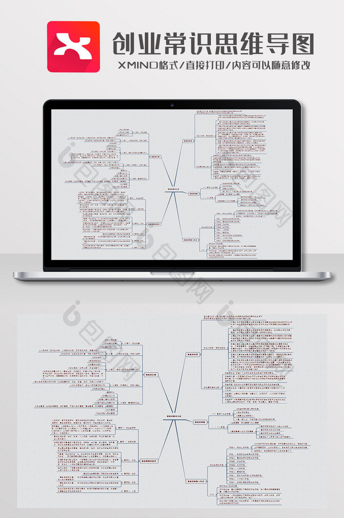 简约风创业常识思维导图XMind模板