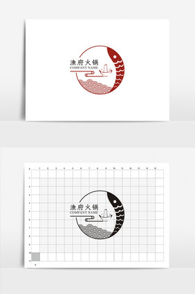 特色渔府火锅VI标志logo设计