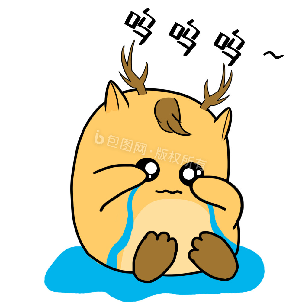 萌小鹿哭泣表情包图片