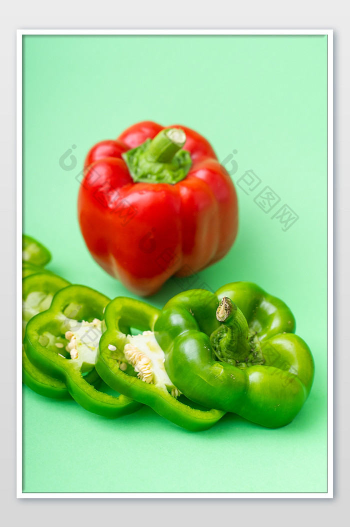 青椒红青椒蔬菜营养时尚健康摄影图