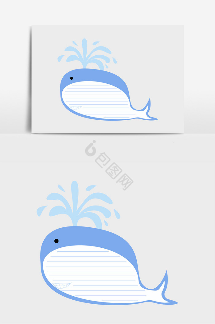 手账鲸鱼边框海洋手账装饰图片