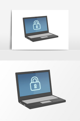 网络安全电脑保护卡通